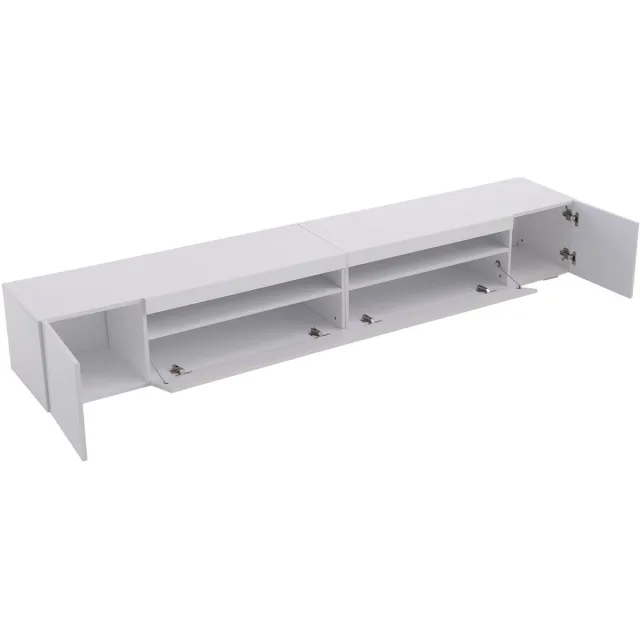 COVREO TV-meubel COVREO 240 x 38,5 x 35,5 cm – wit MDF, met variabele LED-verlichting