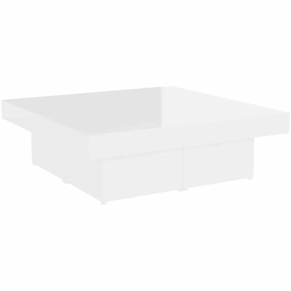vidaXL Salontafel 90x90x28 cm bewerkt hout hoogglans wit, foto 3
