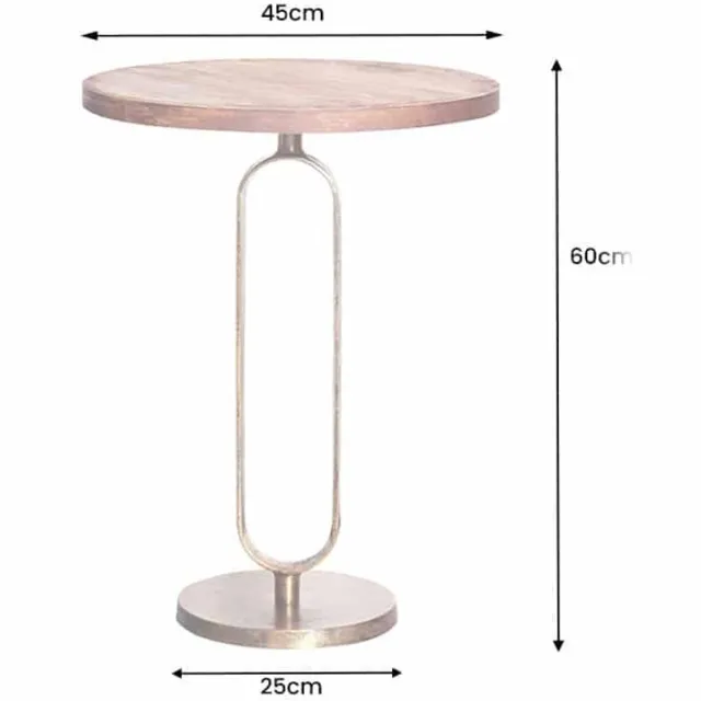 Invicta Interior Ronde Bijzettafel ELEGANCE 60cm Messing Mango Hout Metaal Massief Aluminium Handgemaakt - 43611 Zie omschrijving