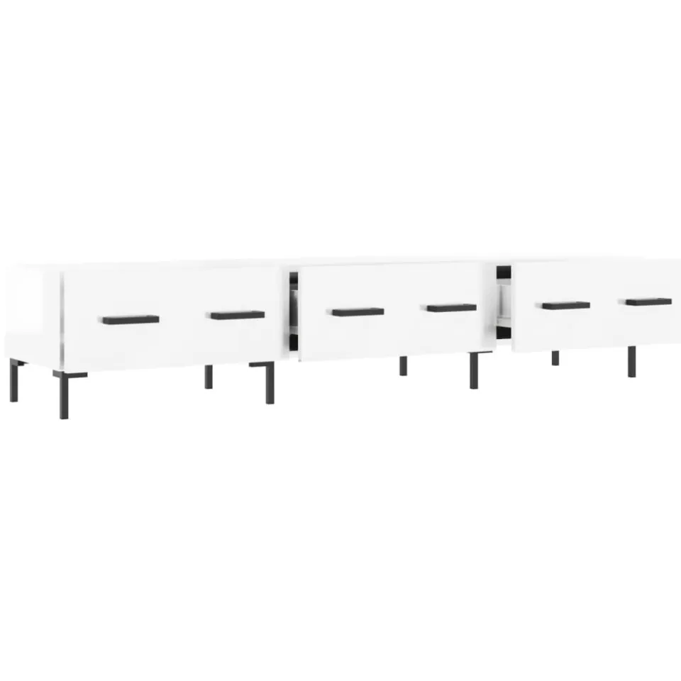 vidaXL Tv-meubel 150x36x30 cm bewerkt hout hoogglans wit, foto 3
