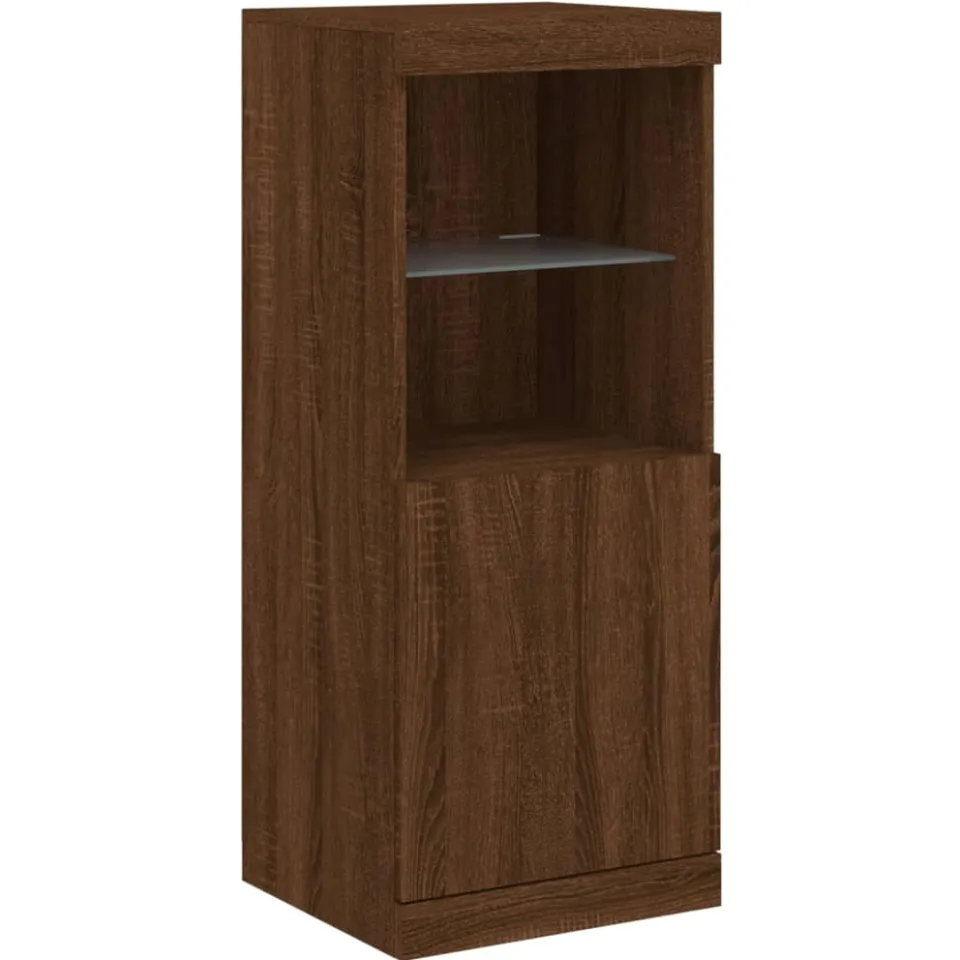 vidaXL Dressoir met LED-verlichting 41x37x100 cm bruin eikenkleur