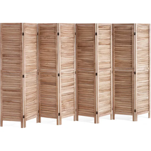 Vevor Scheidingswand Scheidingsscherm Houtkleur 8-delig Opvouwbaar 325cm Ruimtescheiding