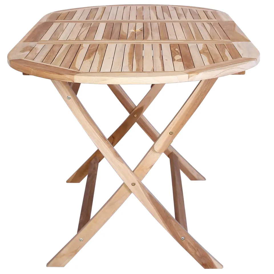 vidaXL Inklapbare Tuintafel Naturel 160 x 80 x 76 cm Massief Teakhout, foto 4