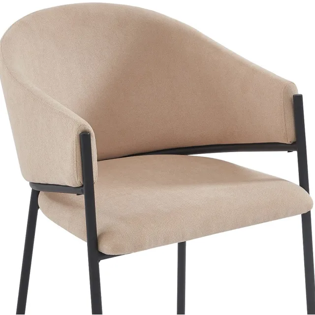 Vente-unique Set tafel CATONAV + 6 stoelen ORDIDA - Zwart en beige