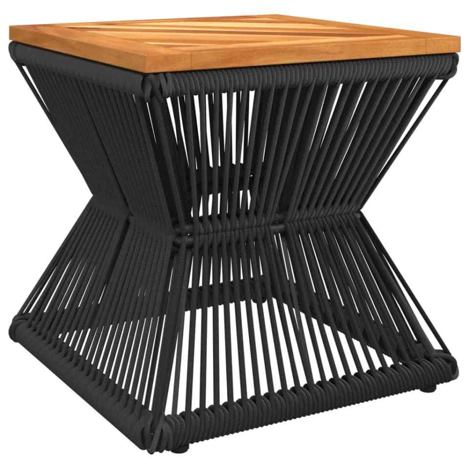 vidaXL Salontafel met draad 38x38x38 cm massief acaciahout bruin, foto 4