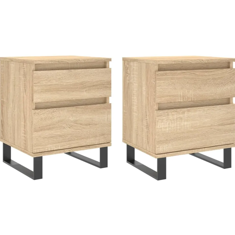 vidaXL Nachtkastjes 2 st 40x35x50 cm sonoma eikenkleurig, foto 3