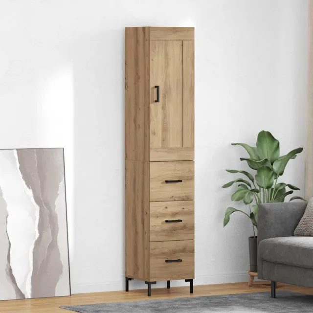 vidaXL Highboard Artisan Eiken 34,5 x 34 x 180 cm Bewerkt hout, foto 2