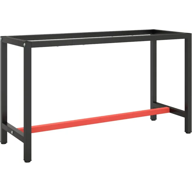 vidaXL Werkbankframe 140x50x79 cm metaal matzwart en matrood