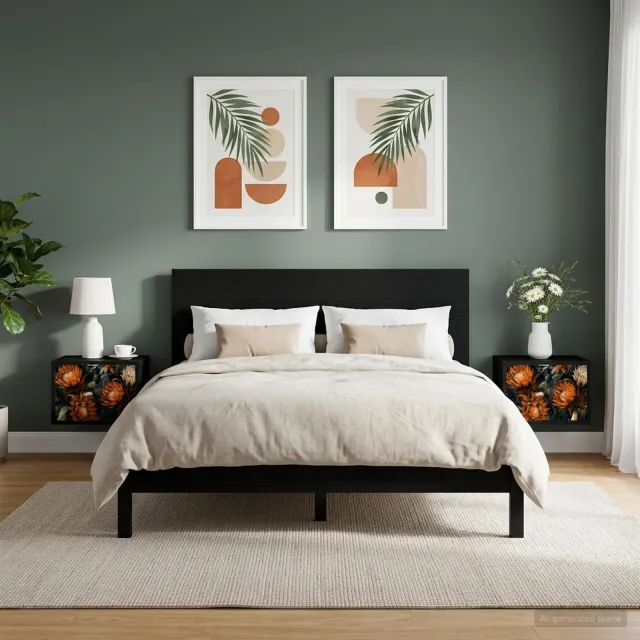 vidaXL Wandkastje LOCHEM 2 st Zwart eiken 36 x 33 x 25 cm Bewerkt hout, foto 2