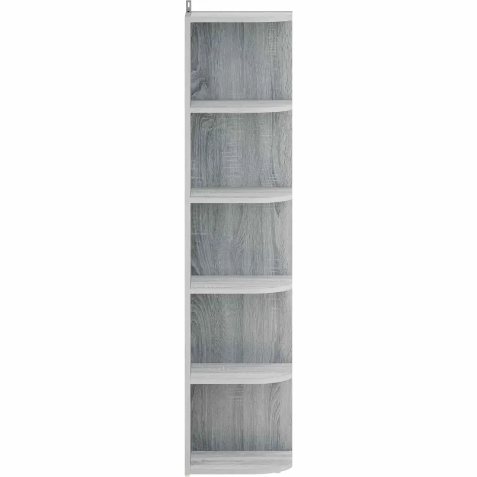 vidaXL Hoekrek 5-laags 25 x 31 x 131 cm Bewerkt hout Grijs Sonoma