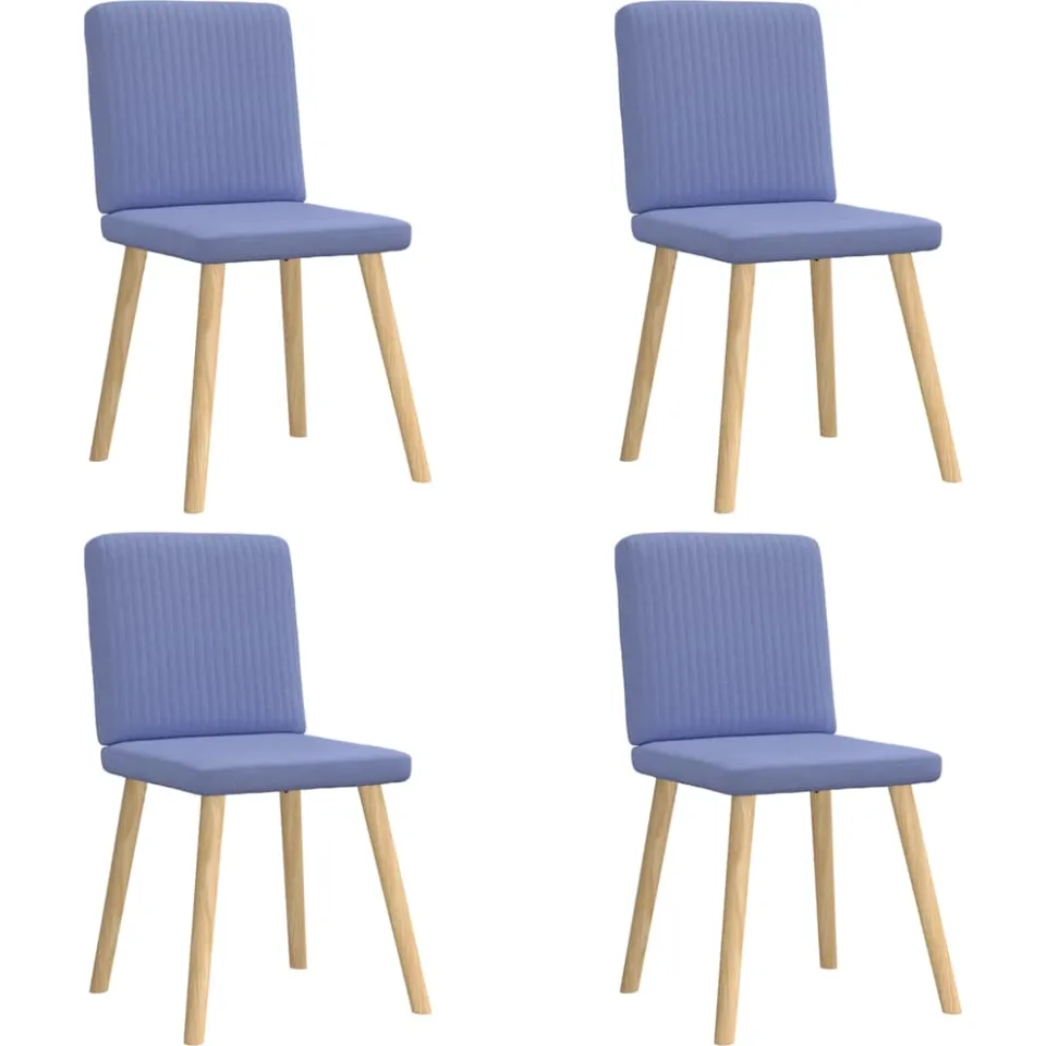 vidaXL Eetkamerstoelen 4 st stof jeansblauw blauw, foto 4