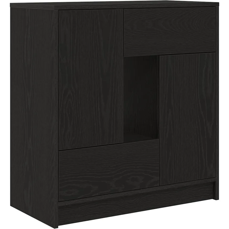vidaXL Dressoir met lades en deuren 70,5x34x74,5 cm zwart eikenkleurig