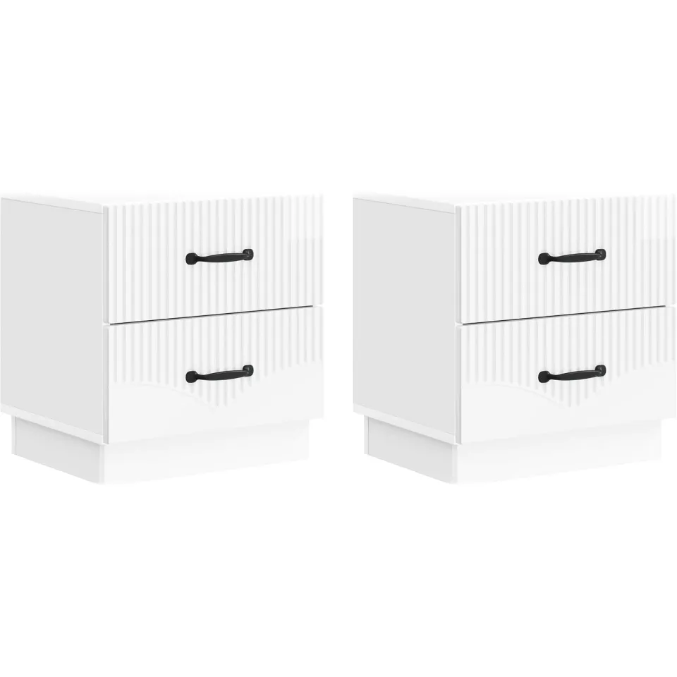 vidaXL Nachtkastje 2 st Hoogglans Wit 43 x 34,5 x 44,5 cm Bewerkt hout, foto 3