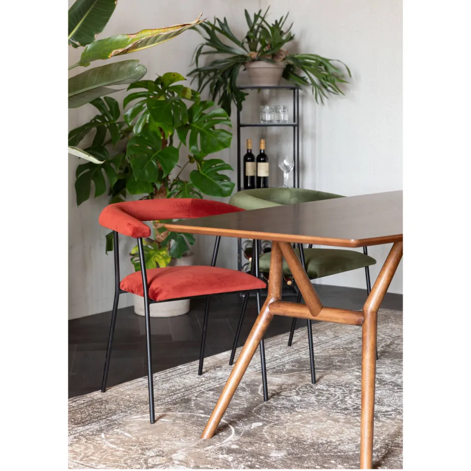 Dutchbone eetkamertafel Malaya (180x90 cm) bruin, foto 4