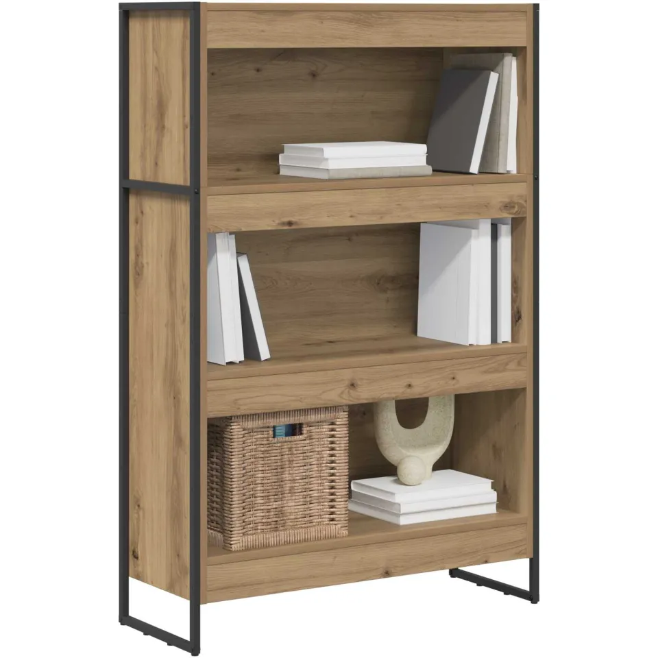 vidaXL Boekenkast 80 x 30 x 121 cm Bewerkt hout Ambachtelijk eiken Bruin