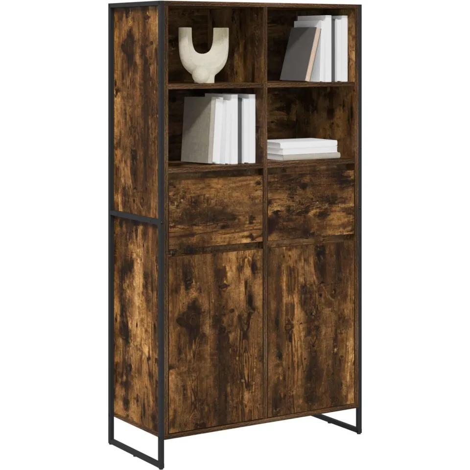 vidaXL Dressoir Rook Eik 81 x 36 x 150.5 cm Bewerkt hout Bruin