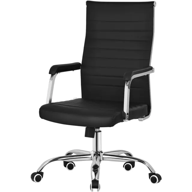 ml-design classic bureaustoel ergonomisch zwart pu kunstleer verstelbaar met armleuningen draaibaar schommel- en kantelfunctie computerstoel gamingstoel directiestoel werkstoel voor thuiswerk kantoor studiekamer home office comfortabel zittend