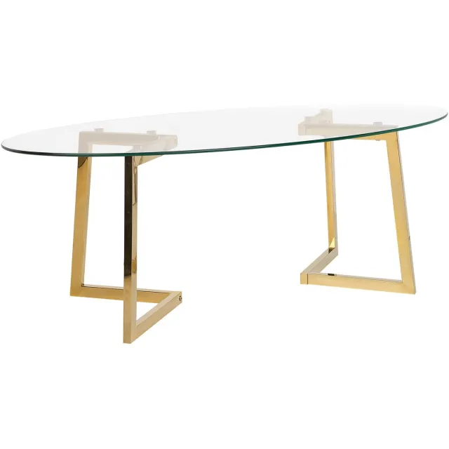Beliani FRESNO - Salontafel - Goud - Glas Transparant