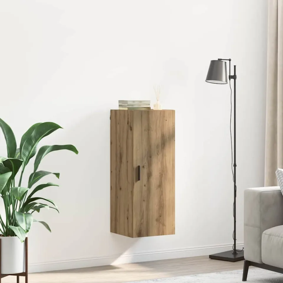 vidaXL Wandkast Artisan Eiken 34,5 x 34 x 90 cm Bewerkt hout, foto 3