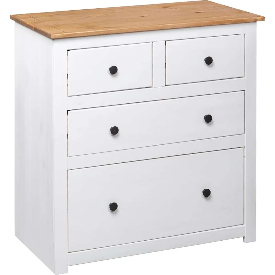 vidaXL Dressoir Panama Range 80x40x83 cm grenenhout wit, foto 4