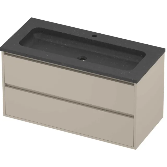 Proline Rollo Badmeubelset Hardsteen Elegant 1 Gat 100x46x54 cm Blue Stone Soft Linen Beige