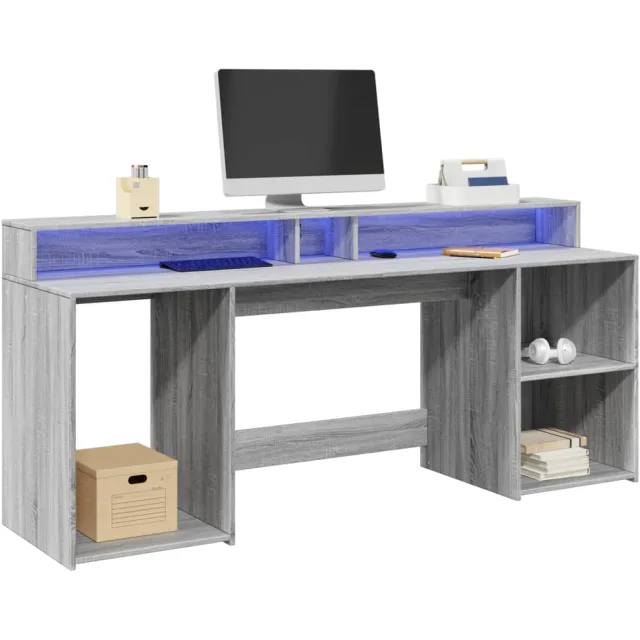 vidaXL Desk Grijs Sonoma 200 x 55 x 91 cm Engineered wood