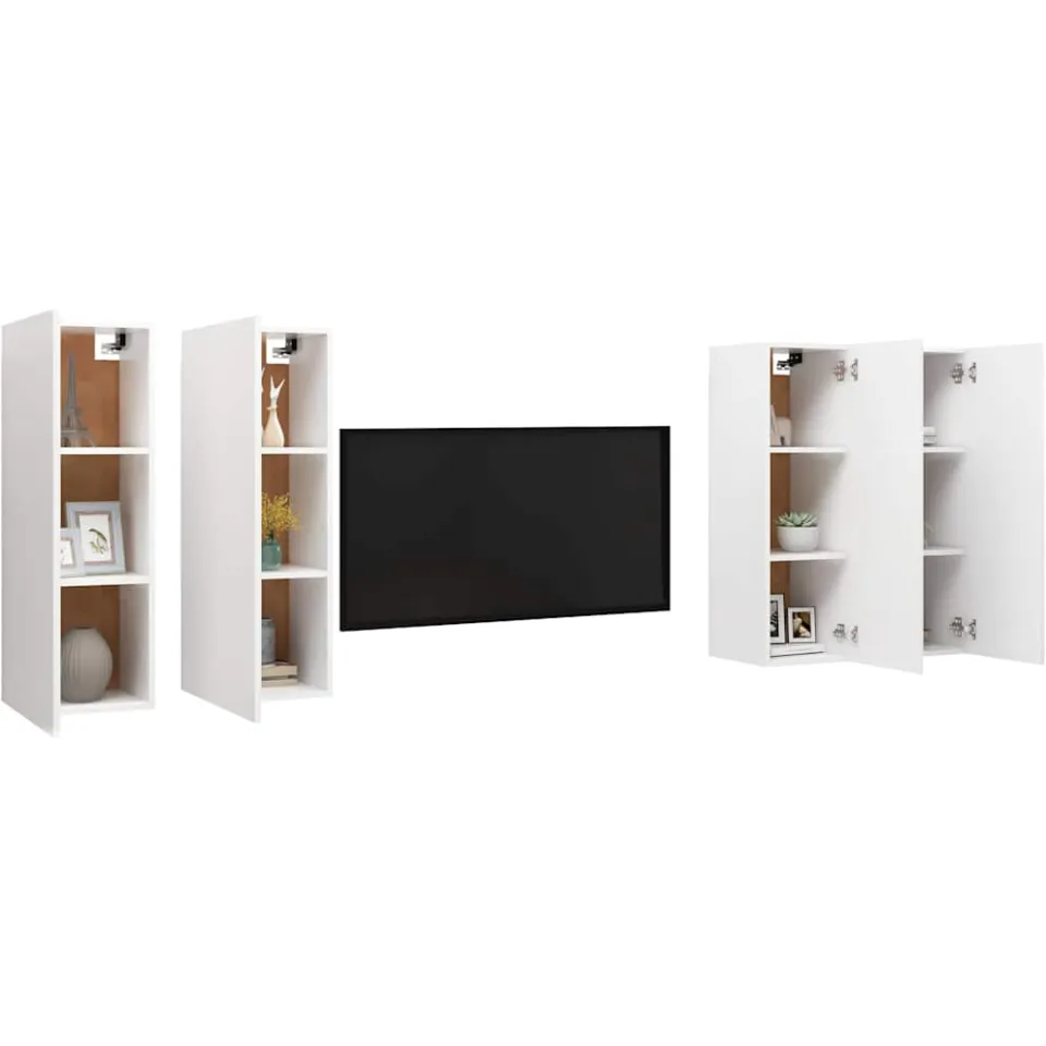 vidaXL Tv-meubelen 4 st 30,5x30x90 cm bewerkt hout wit, foto 4