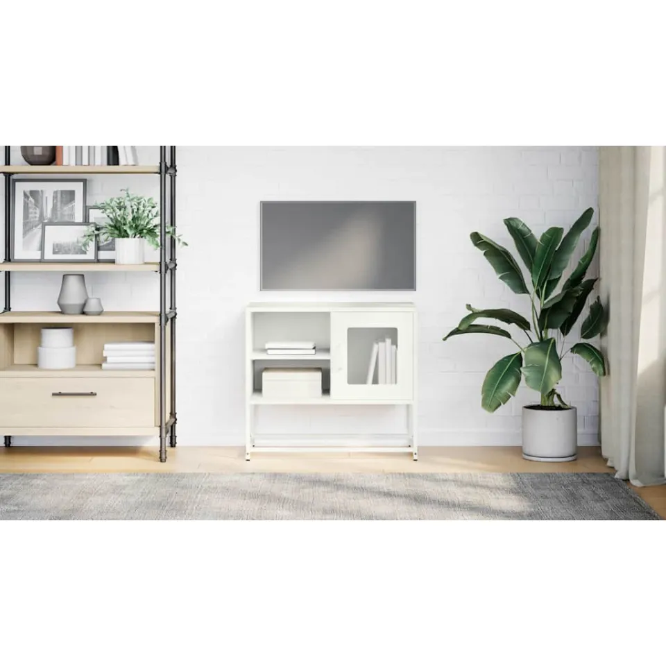 vidaXL Tv-meubel 68x39x60,5 cm staal wit, foto 2