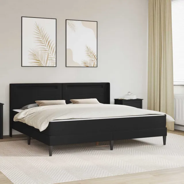 vidaXL Bedframe met matras Zwart 180 x 200 cm Kunstleer