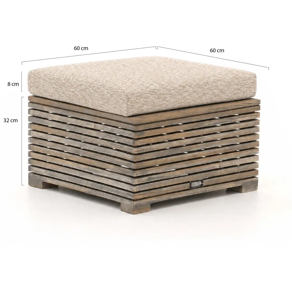 ROUGH Furniture ROUGH-C lounge voetenbank 60x60cm taupe, foto 2