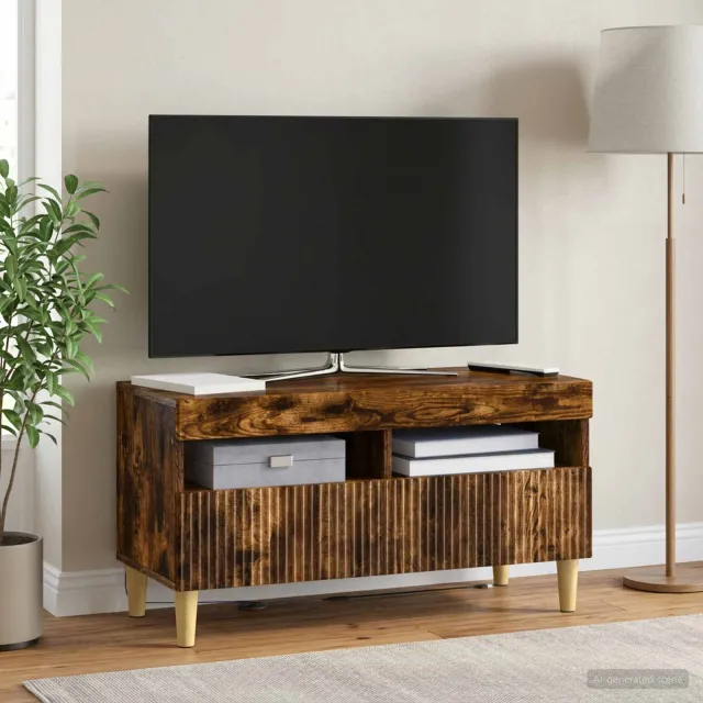 vidaXL LED tv-meubel ARNHEM 81 x 35 x 43 cm Gerookt eiken Bewerkt hout, foto 2