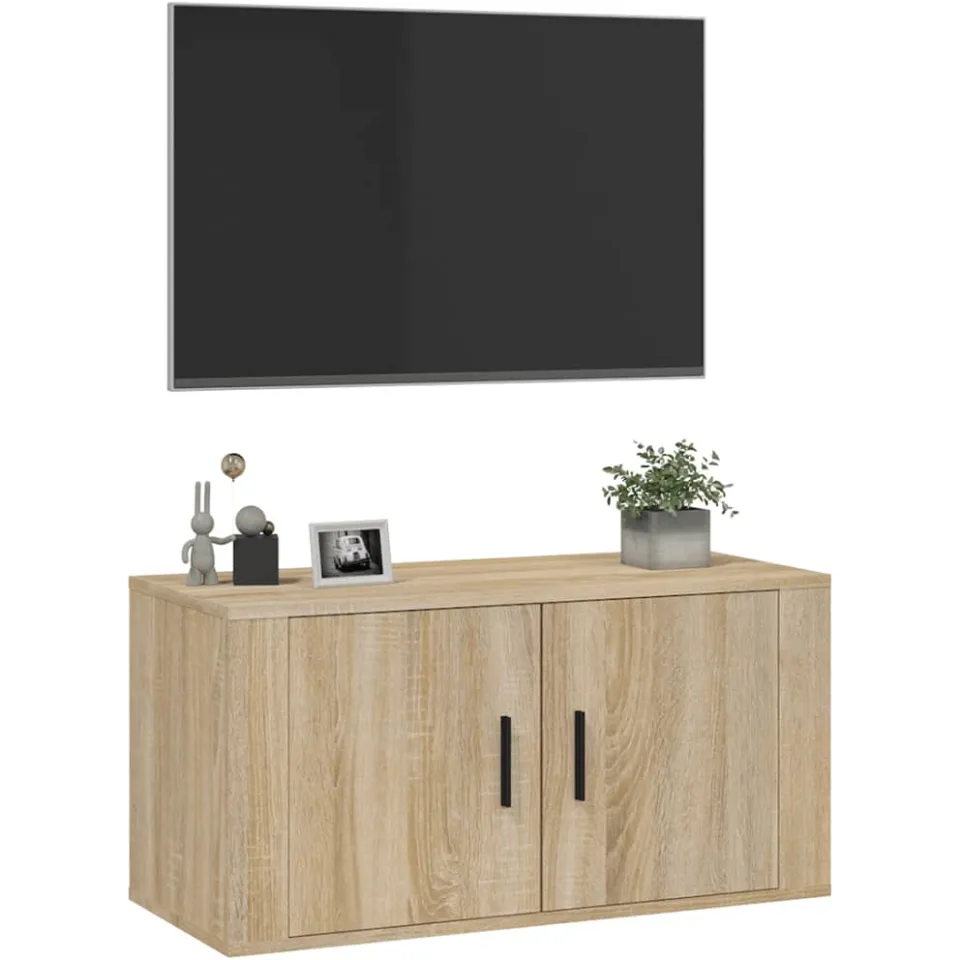 vidaXL Tv-wandmeubel 80x34,5x40 cm sonoma eikenkleurig Bruin