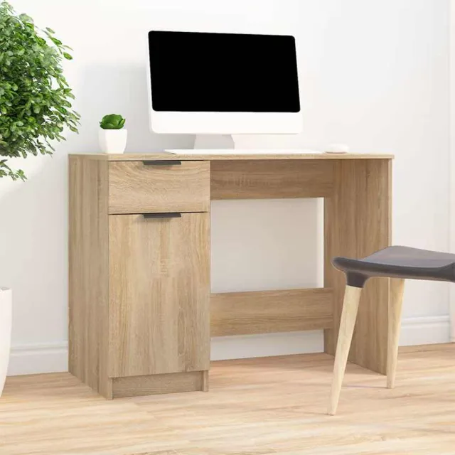 vidaXL Bureau 100x50x75 cm bewerkt hout sonoma eikenkleurig Bruin