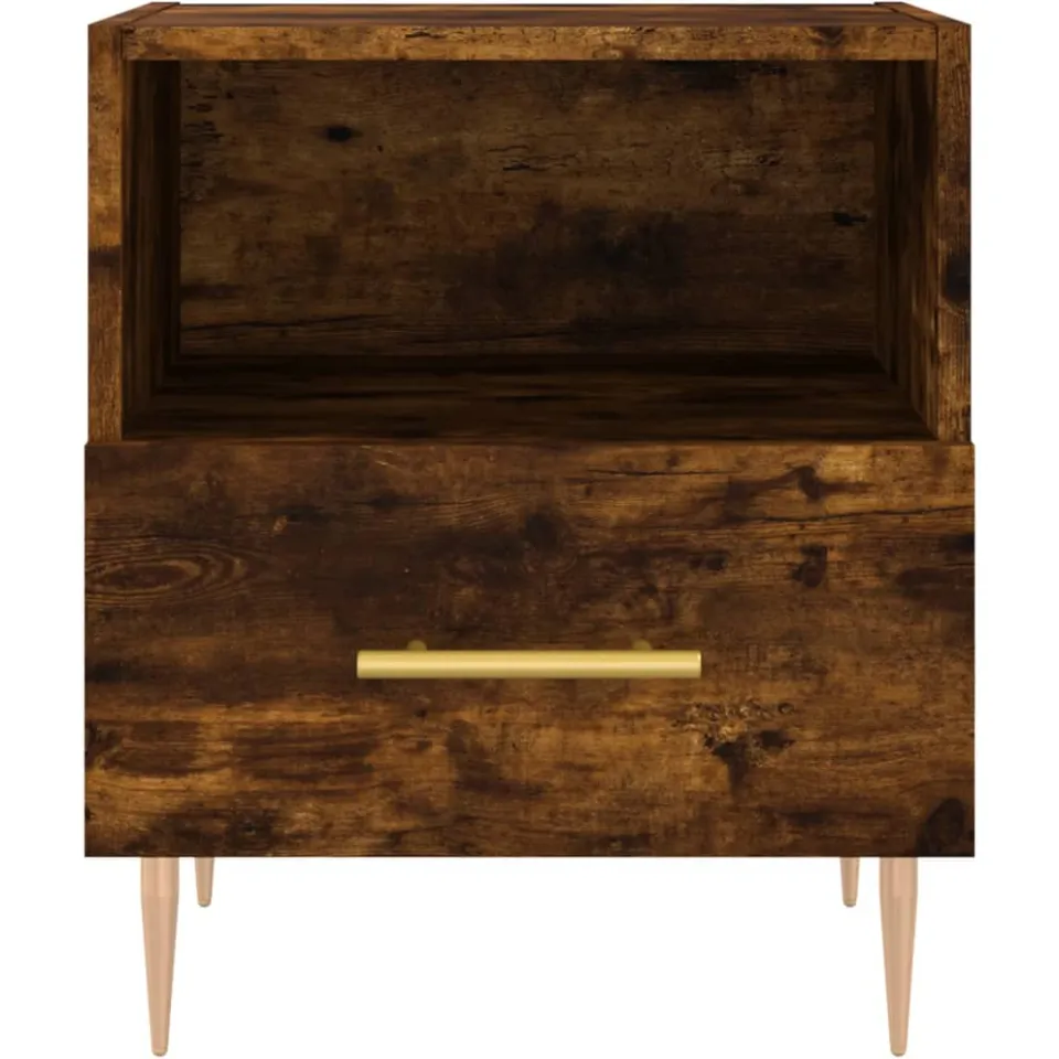 vidaXL Nachtkastje 40x35x47,5 cm bewerkt hout gerookt eikenkleurig, foto 4
