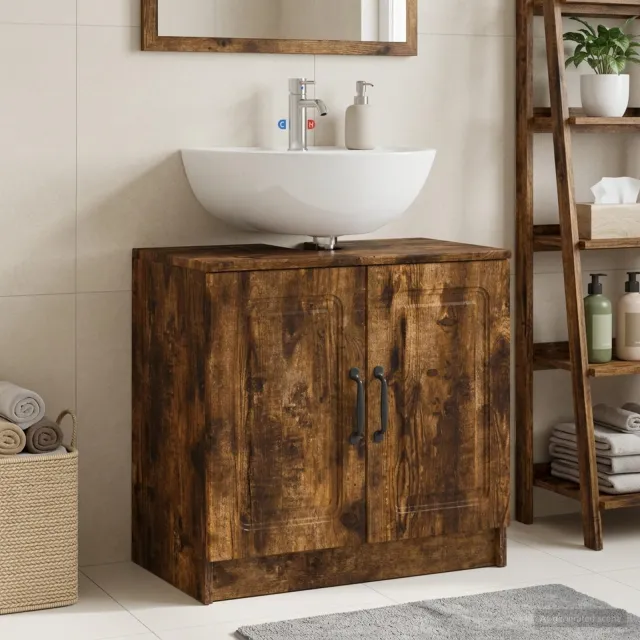 vidaXL Badkamer wastafelkast UTRECHT Gerookt eiken 59,5 x 31,5 x 59 cm Bruin