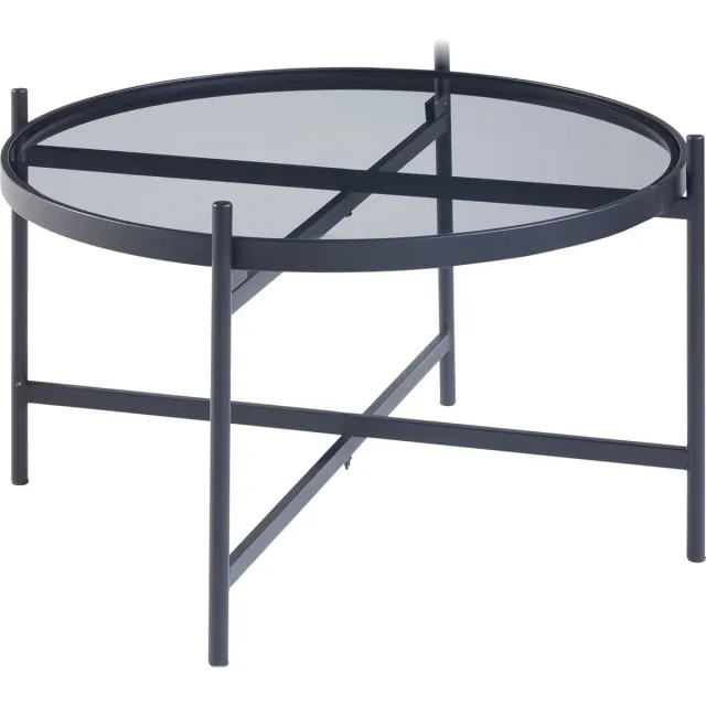 en.casa Salontafel Lier rond Ø61x39,5 cm zwart