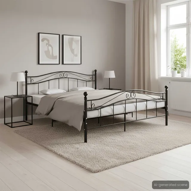 vidaXL Bedframe metaal zwart 200x200 cm