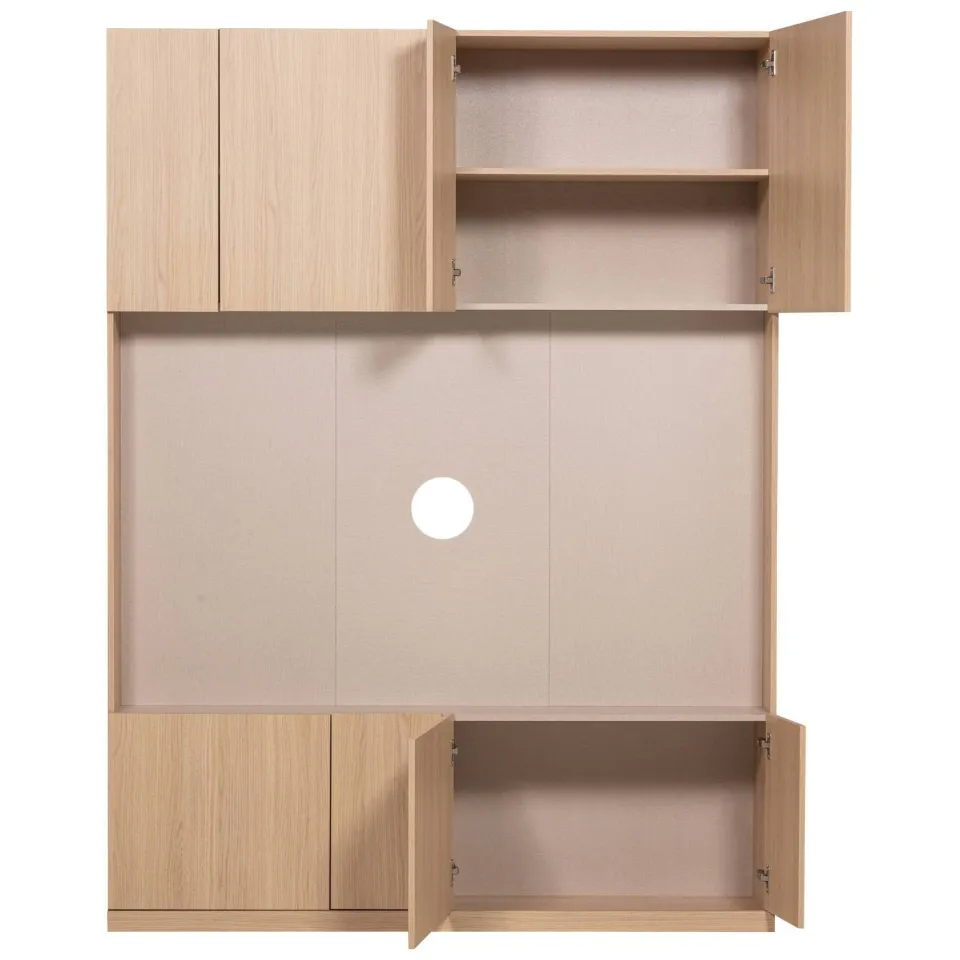 WOOOD Build Tv Opbergkast 160 cm - Eiken Fineer - Naturel - 215x160x41, foto 2