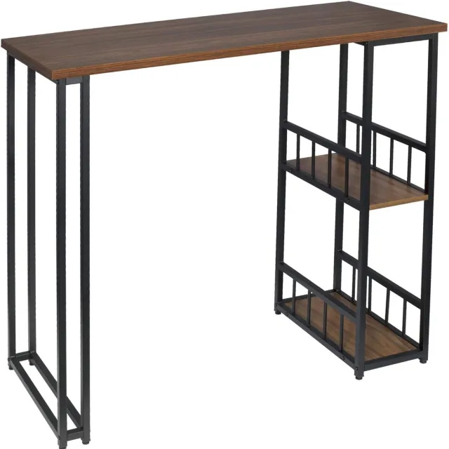Woltu Monkey's Bartafel - Keukentafel - Hoge Tafel - Vintage - Metalen - Donker Beuken - 120 x 50 x 105 cm