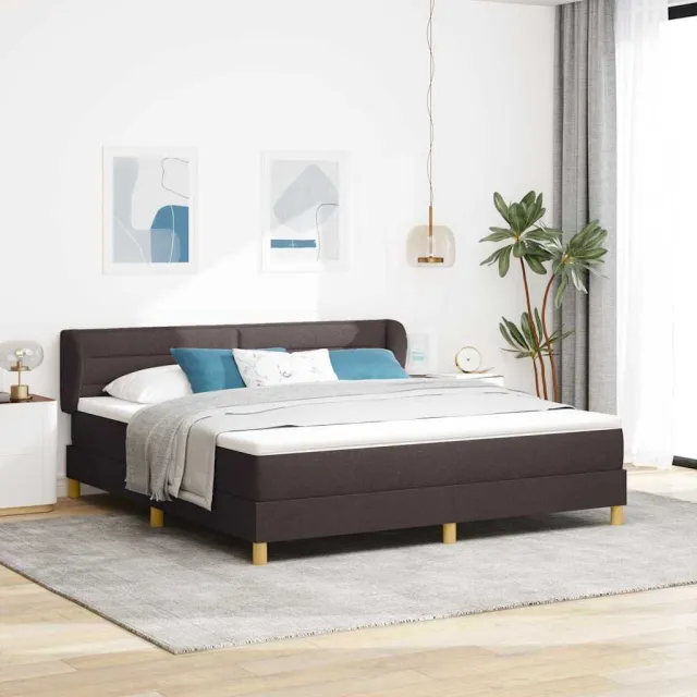 vidaXL Boxspringbed met matras Donkerbruin 180 x 200 cm Stof bruin
