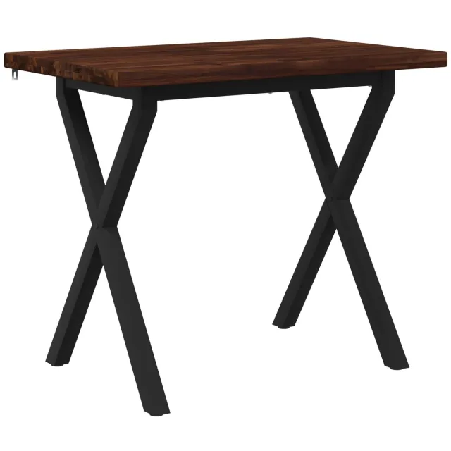 vidaXL Vierkante - Eettafel - 110 - x - 55 - x - 75 - cm - Massief - Acacia - Hout Donkerbruin en Zwart