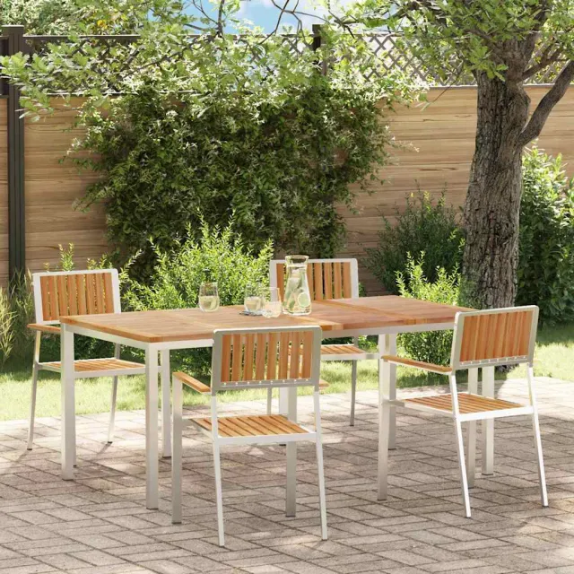 vidaXL Buiten eettafelset 5 st 180 x 90 x 75 cm bruin, foto 2