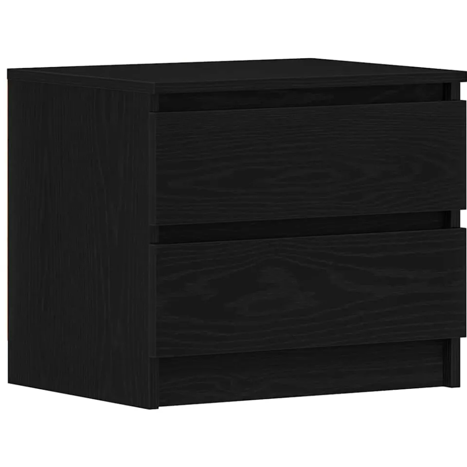 vidaXL Nachtkastje 2 st Zwart Eiken 50 x 40 x 43,5 cm Bewerkt hout, foto 3