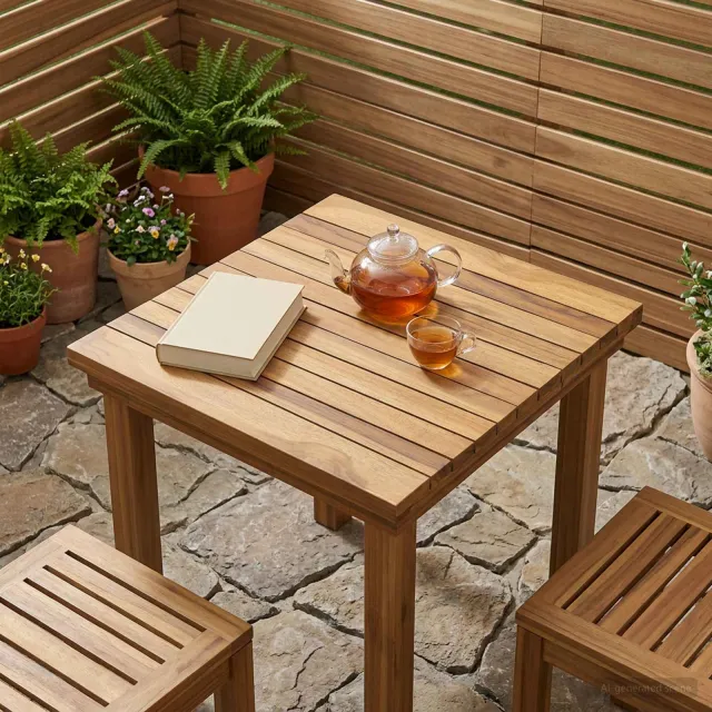 vidaXL Tafelblad 40 x 40 x 3,5 cm Vierkant Massief Teakhout Naturel, foto 2