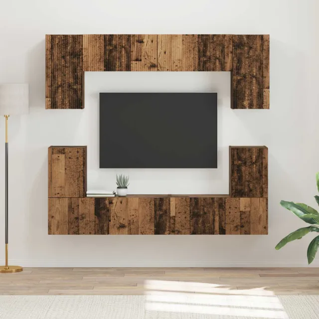vidaXL Tv-meubelset 5 st Oudhout Bewerkt hout bruin, foto 2