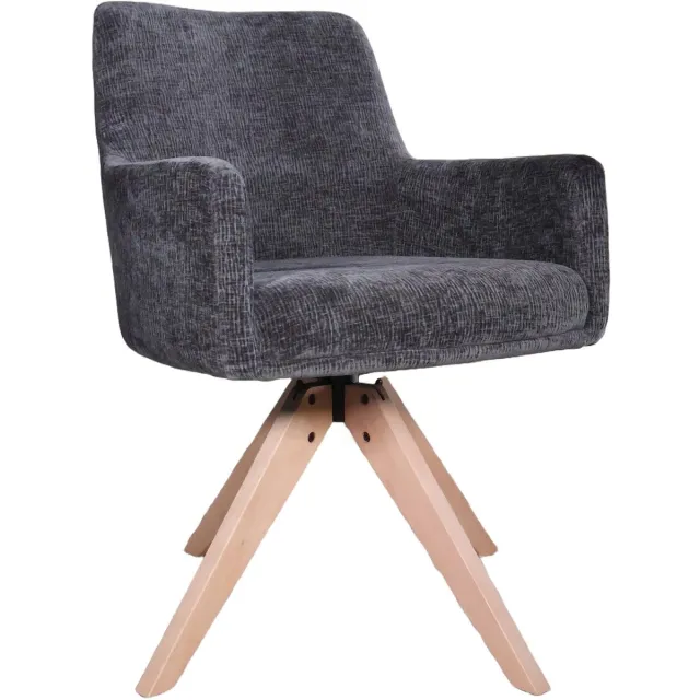 Lizzely Garden & Living Eetkamerstoel draaibaar Gemma zwart eetstoel draaibare stoel zetel
