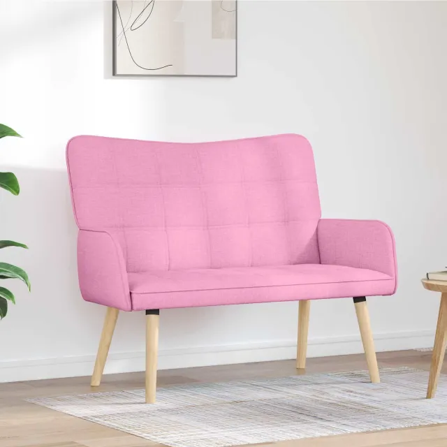 vidaXL 2-Zits Sofa Roze 115 x 61 x 87 cm Stof