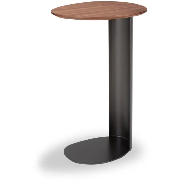 Icon Living Bijzettafel Sarah 007 Organisch 40x32x65 Walnoot Poot Bronze
