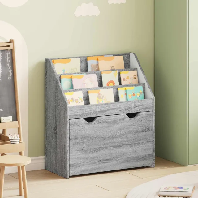 vidaXL Kinderen Boekenkast Grijs Sonoma 60 x 29,5 x 69 cm Bewerkt hout, foto 2