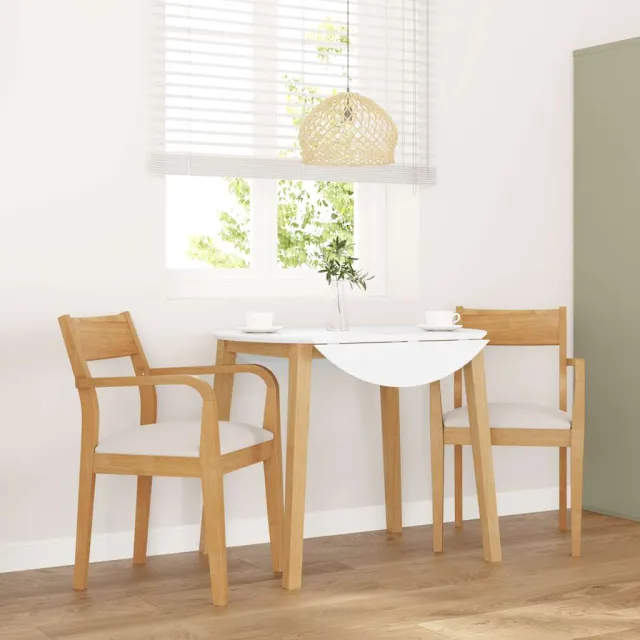 vidaXL Eetkamerstoelen met kussens 2 st massief hout naturel rubber Bruin